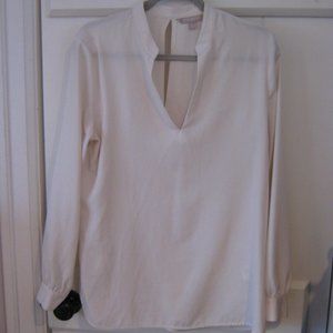 Banana Republic Winter White Semi-sheer Blouse